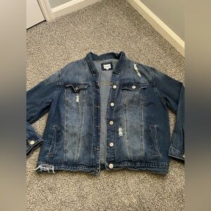 WAX JEAN Distressed Blue Denim Jacket